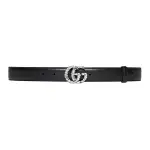 Gucci Gg Marmont thin belt with crystals
