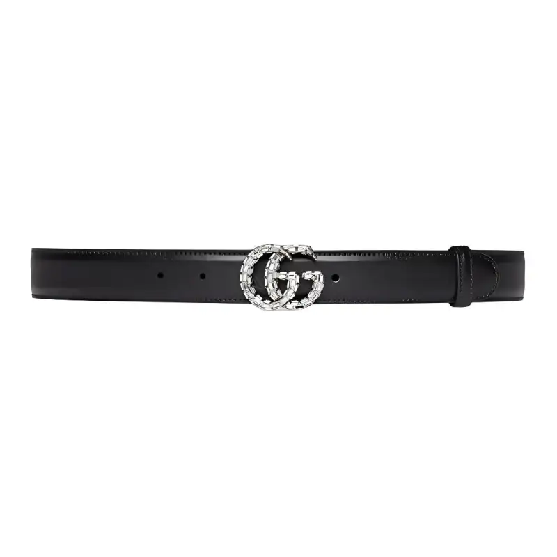 Gucci Gg Marmont thin belt with crystals