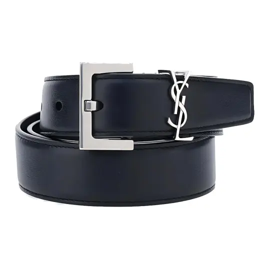 SAINT LAURENT Cassandre Square Buckle Belt