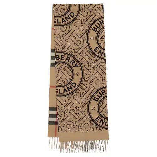 Burberry Cashmere Knit Scarves Unisex Archive Beige