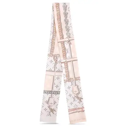 LOUIS VUITTON Monogram Silk Hair Bands Women's Light Pink