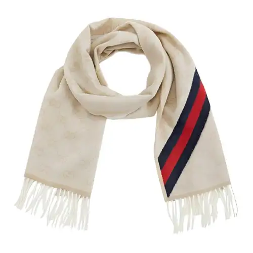GUCCI Wool Paneled Gg Logo Scarf