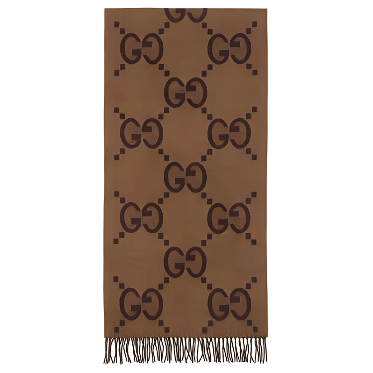 Шарф Gucci Double G (коричневый)