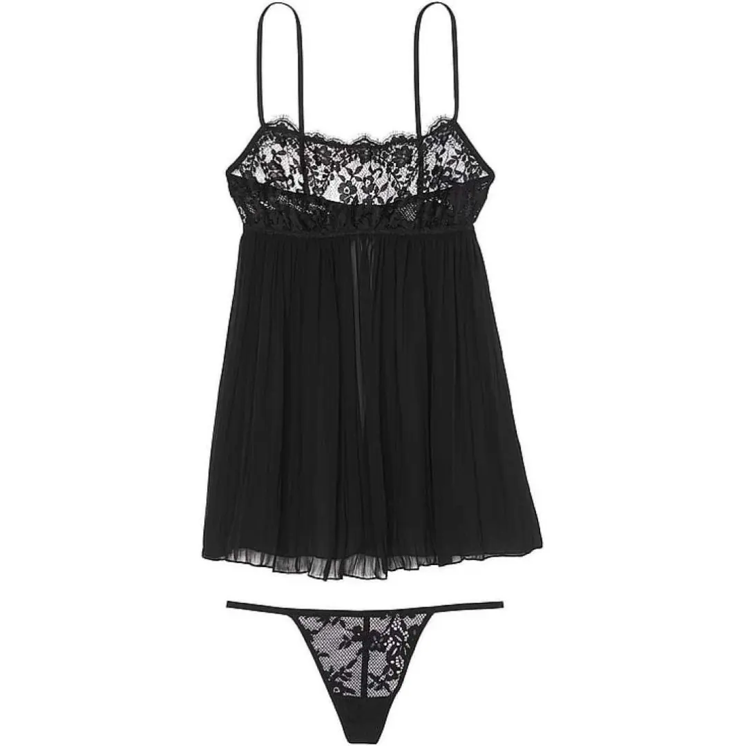 Victoria's Secret 24 Big Show Collection VERY SEXY Underwear Set Women's Black