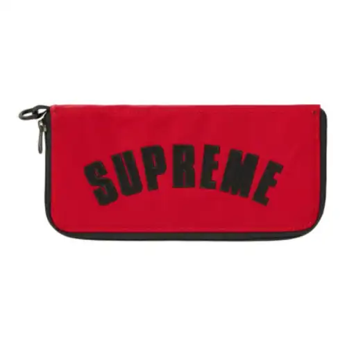 Supreme X The North Face/THE NORTH FACE Supreme SS19 Embroidery Makeup Bag Wallet Clutch Regular Unisex Red