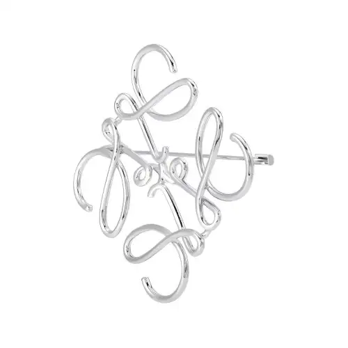LOEWE Brass Brooches Unisex Silver