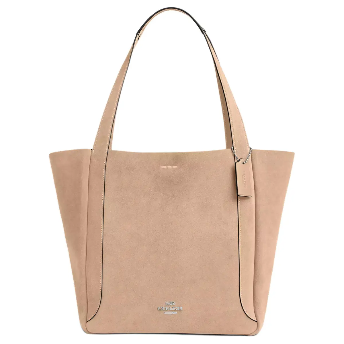 COACH Hadley Pebble Leather Tote Bag, Shopping Bag, Shoulder Bag Large Women's Silver & Light Taupe