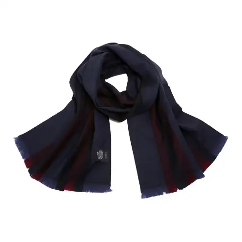 GUCCI Wool Knit Scarves Men's Dark Blue
