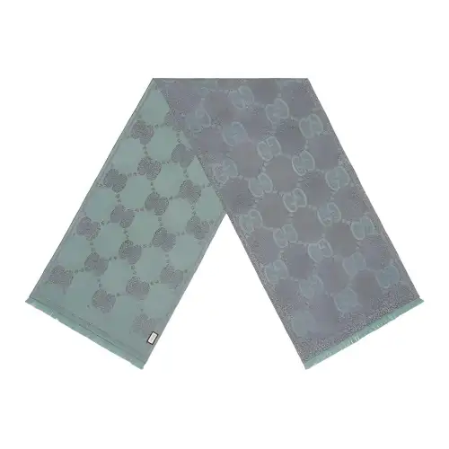 GUCCI Knit Scarves Unisex Gray Green