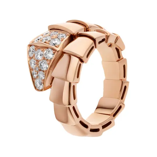 Bvlgari 2010 18kt rose gold Serpenti diamond ring
