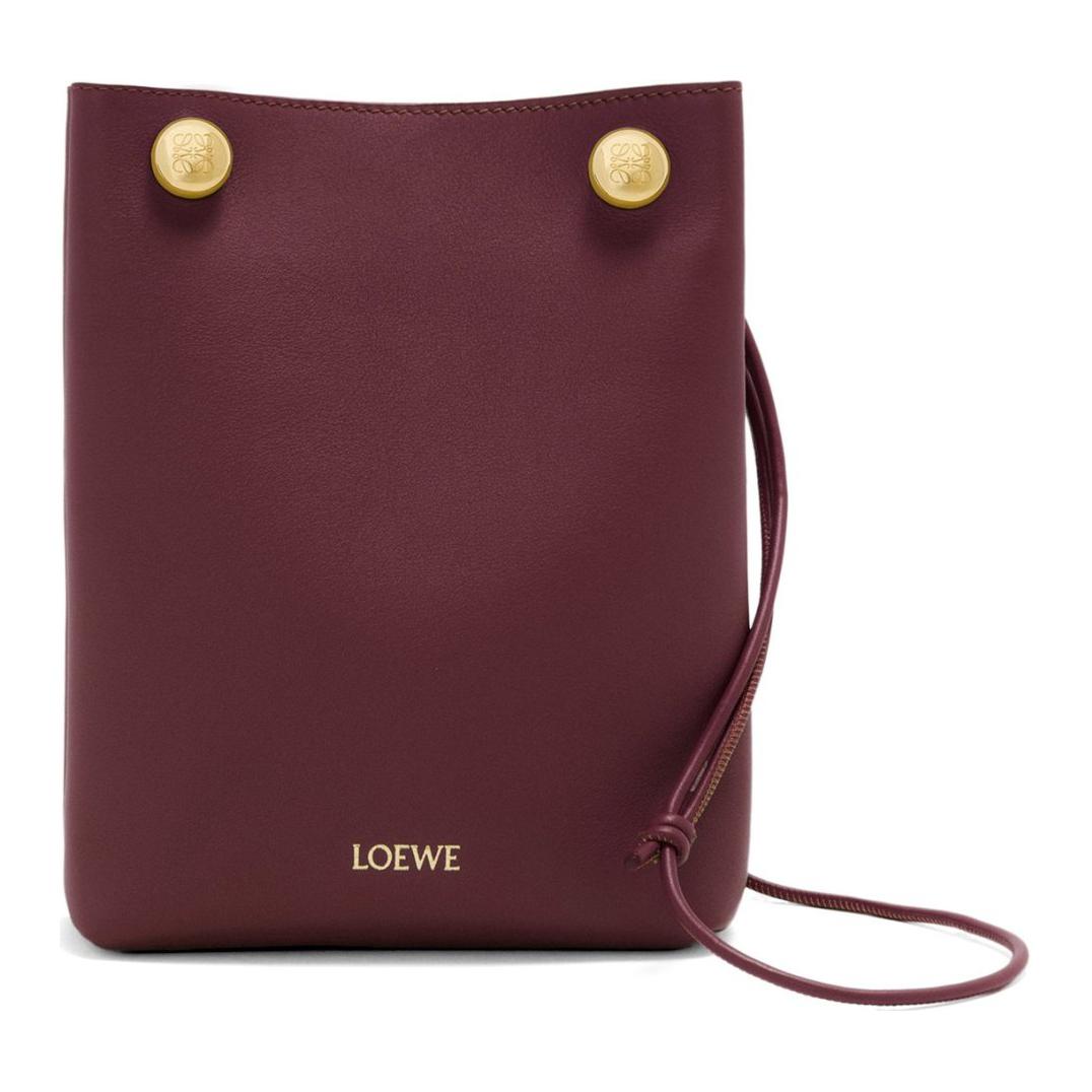 Женская сумка LOEWE Pebble (бордовая)