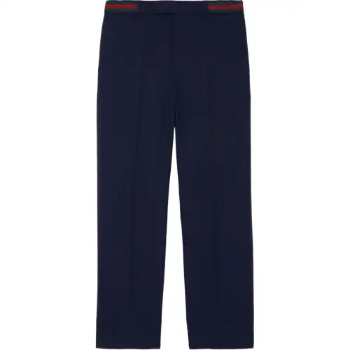【Replicated_PMPrevious Season】Web-stripe trim cropped trousers