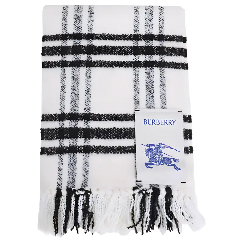 Burberry Wool Knit Scarves Unisex White