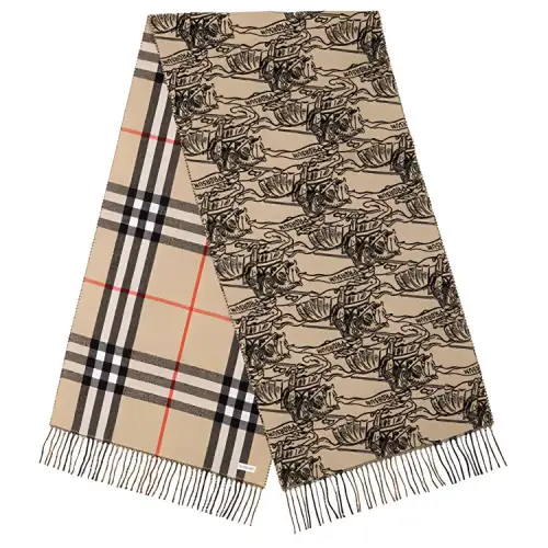 Burberry Ekd Reversible Cashmere Scarf