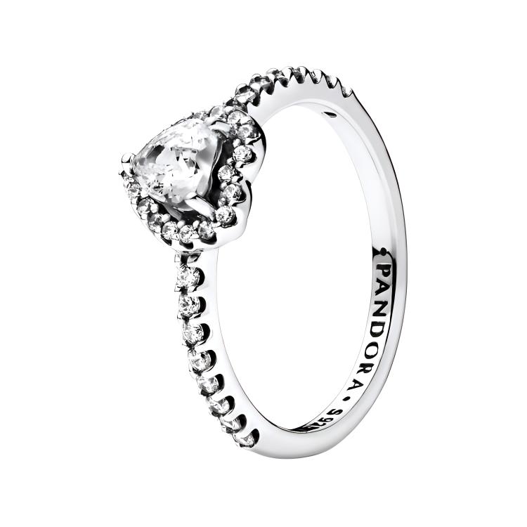 Pandora Pandora, stone inlay heart shaped, ring, silver 925 sample