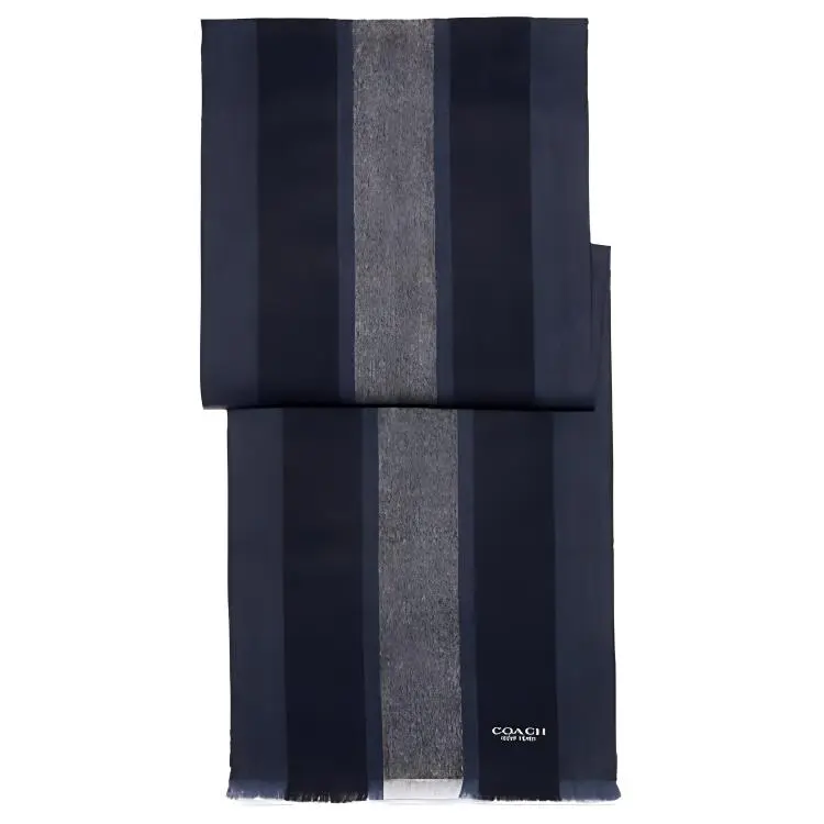 COACH Stripes Snoods Unisex Blue Black Gray
