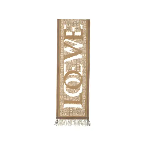 LOEWE Love Jacquard Fringed Scarf