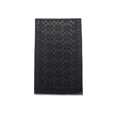 COACH Cotton Silk Shawls Women's Black