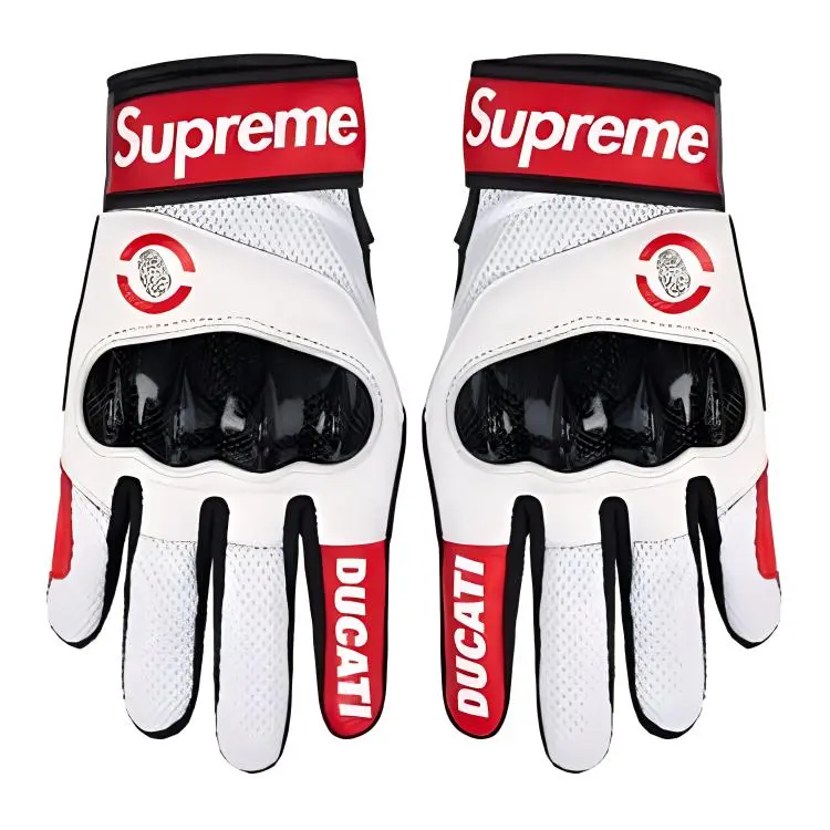 Supreme SS24 WEEK 16 Supreme®/DUCATI® C1 LEATHER GLOVES Unisex Sport Gloves In White
