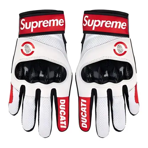 Supreme SS24 WEEK 16 Supreme®/DUCATI® C1 LEATHER GLOVES Unisex Sport Gloves In White