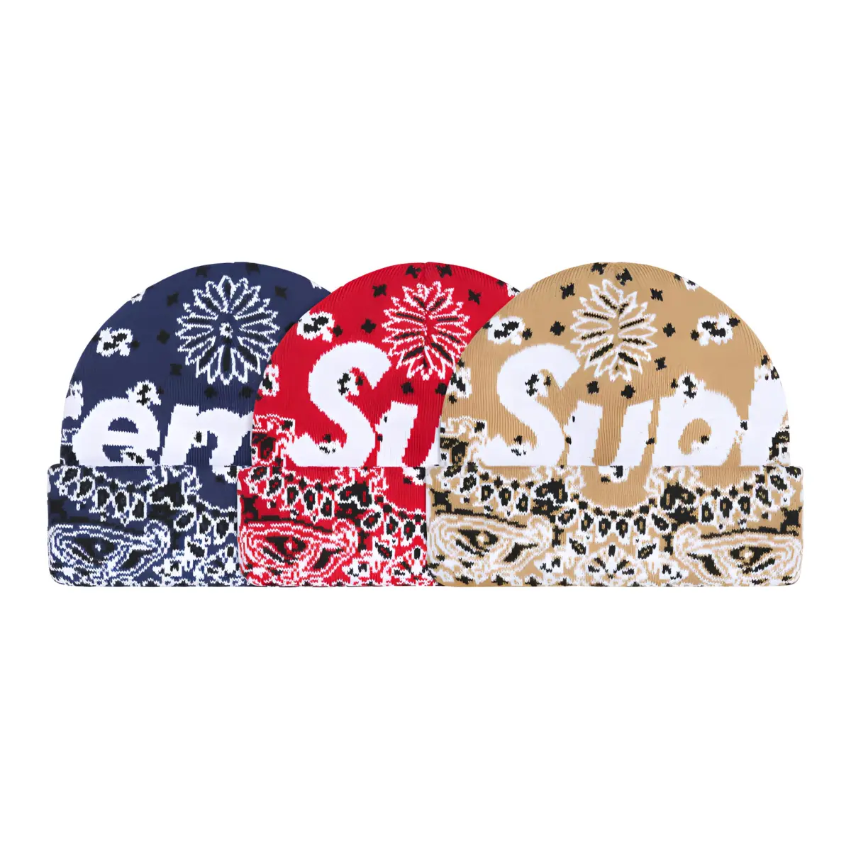 Supreme Beanies Unisex Blue/Red/Brown