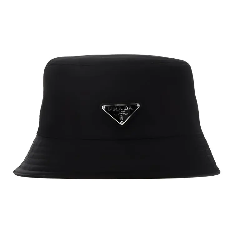 PRADA Signature Logo Plaque Bucket Hat