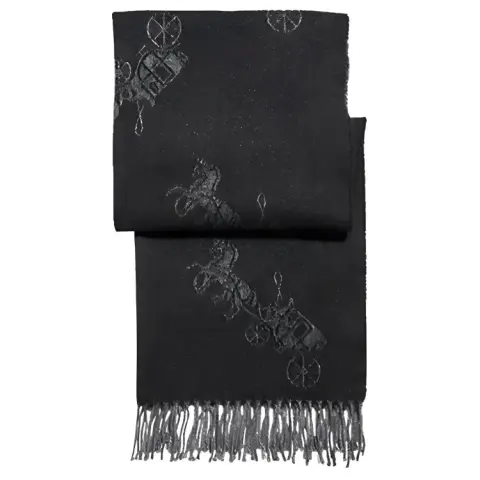 COACH Wool Cashmere Knit Scarves Unisex Black