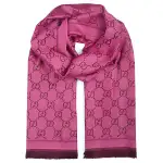 GUCCI Wool Knit Scarves Women's Rose Red