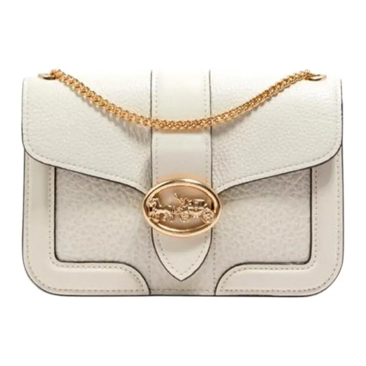 COACH Georgie Cow Leather Small Square Bag Dionysus Shoulder Bag Women's White