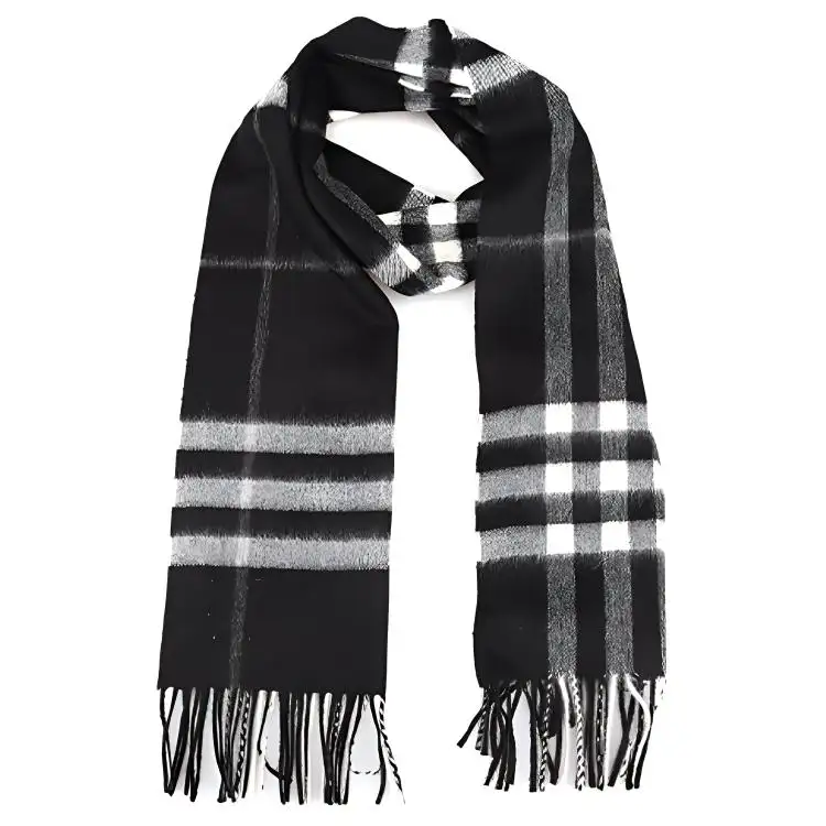 Burberry Check Printed Fringed Edge Scarf