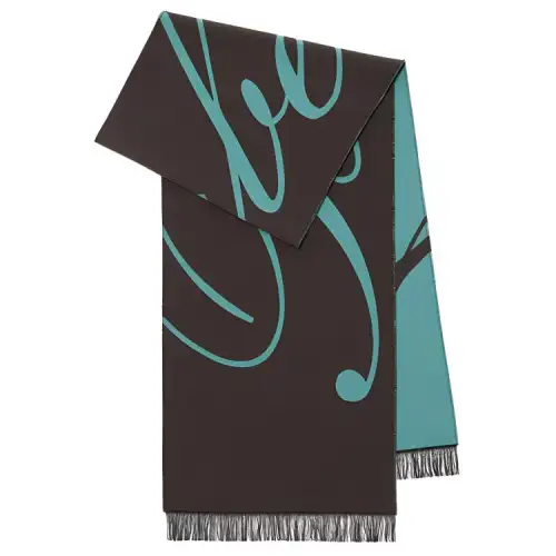 【Previous Season】logo intarsia-knit wool-blend scarf