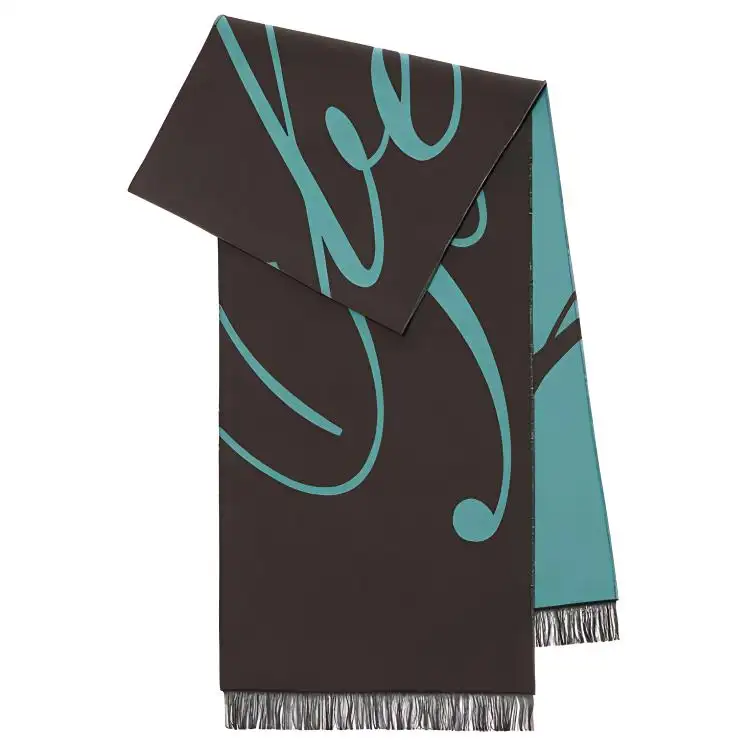 【Previous Season】logo intarsia-knit wool-blend scarf