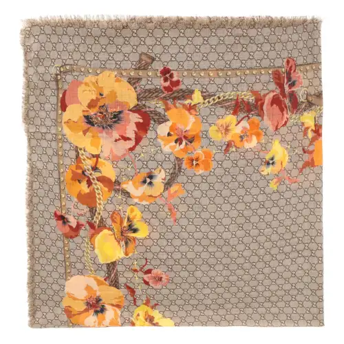GUCCI Original GG Wool Knit Scarves Women's
