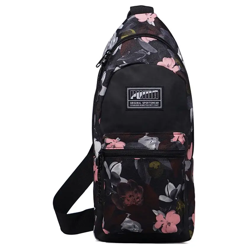 PUMA Fabric One Shoulder Crossbody Sling Bag Unisex Floral Multicolor