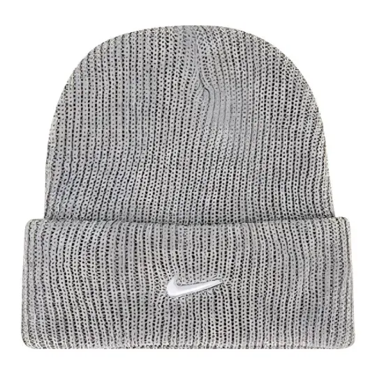 Nike Peak Tall Cuff Swoosh Beanie Grey