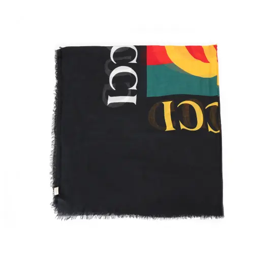 GUCCI Web' Striped Shawl Black