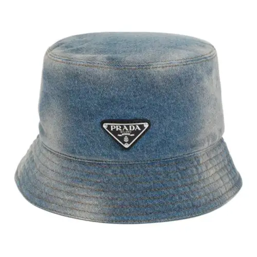 Prada triangle-logo denim bucket hat