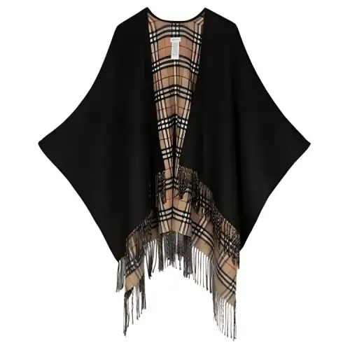 Burberry Fringed-Edge Reversible Cape