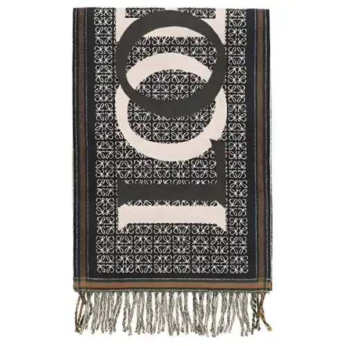 LOEWE Love Jacquard Fringed Scarf