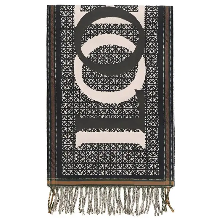LOEWE Love Jacquard Fringed Scarf
