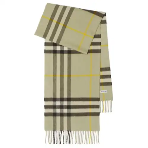 Burberry double-face fringed cashmere scarf