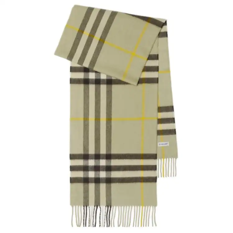 Burberry double-face fringed cashmere scarf