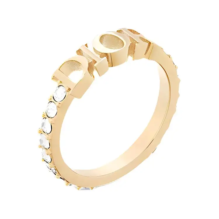 Christian DIOR Pre Owned 2010 2025 Plated Crystal DIORevolution Ring Costume Ring