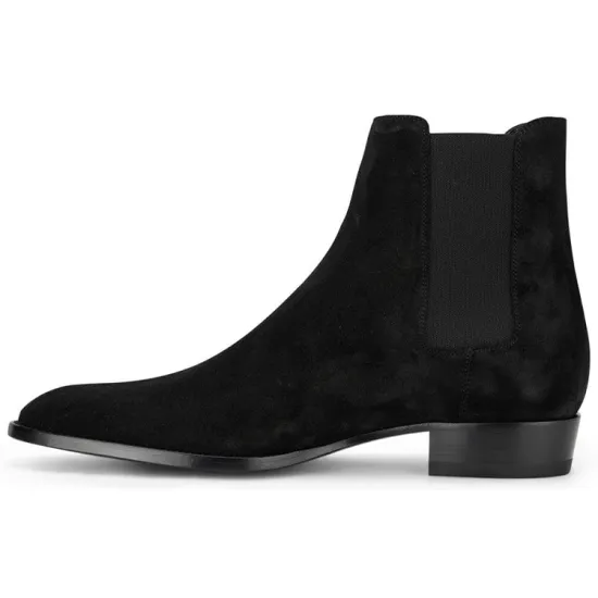 SAINT LAURENT Wyatt Chelsea Boot Black Suede