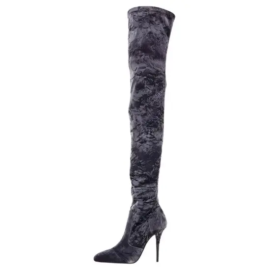 SAINT LAURENT Knee-high Boots Women's Gray