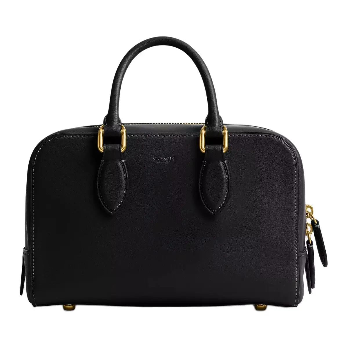 COACH Bowery Tanned Leather Shoulder Bag, Crossbody Bag, Handbag Medium Women's Brass & Black