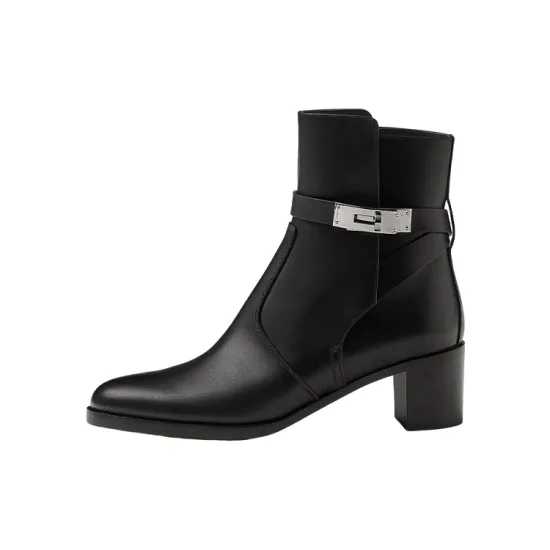 HERMES Frenchie Ankle Boots Women's Black
