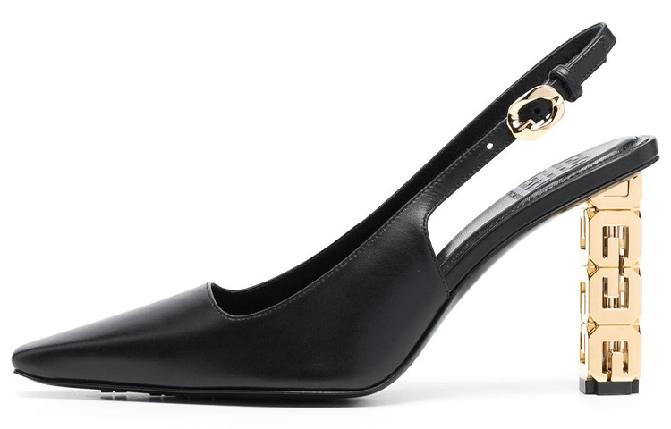 Кожа Givenchy с застежкой Инопланетный каблук на высоком каблуке обувь женский черный