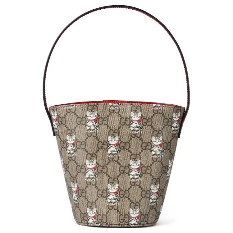 Сумка Gucci GG Supreme (бежево-коричневая)