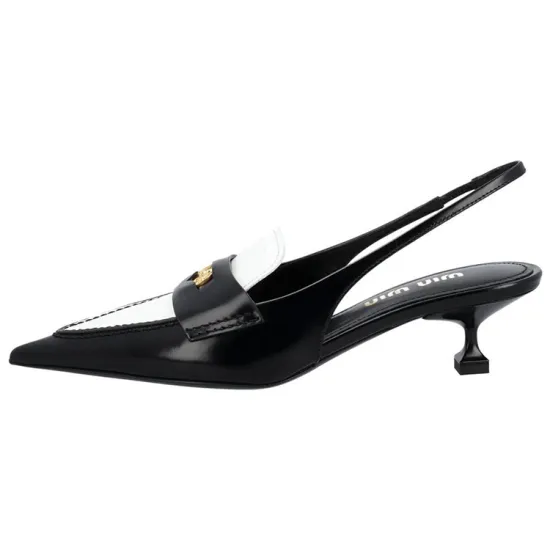 MIU MIU Penny High Heels Women's Black White